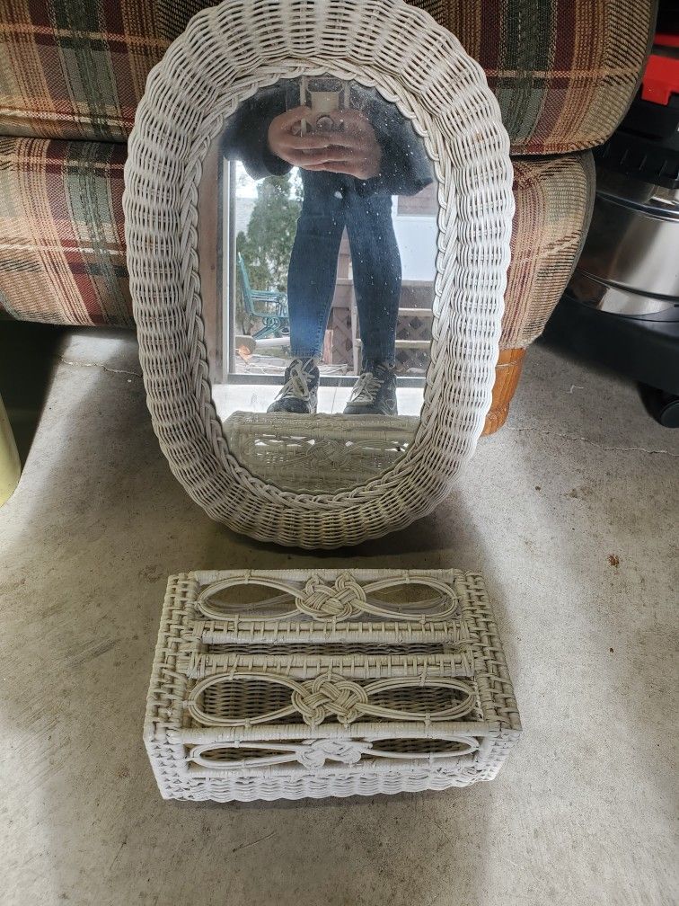 Mirror And Tissue Box.