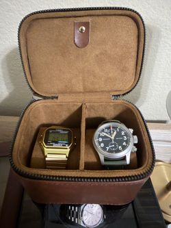 Leather Watch & Jewelry Travel Case – Brown – Like New