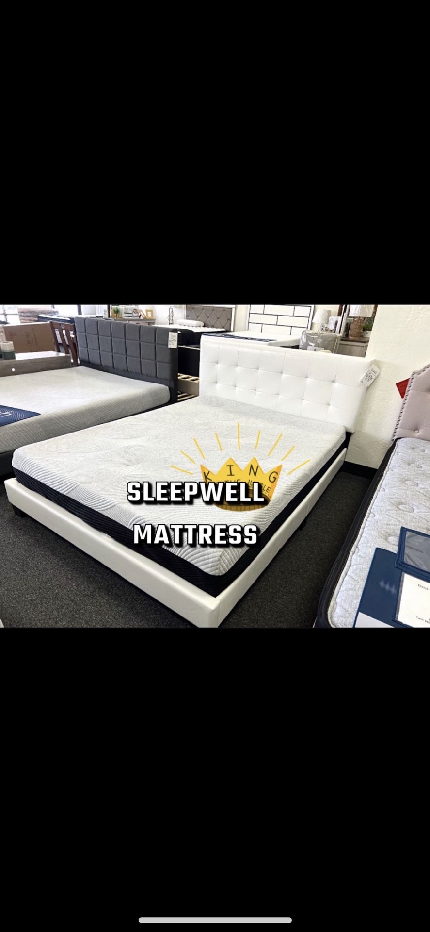 Queen Size Bed Frame With Pillow Top Mattress Included 
