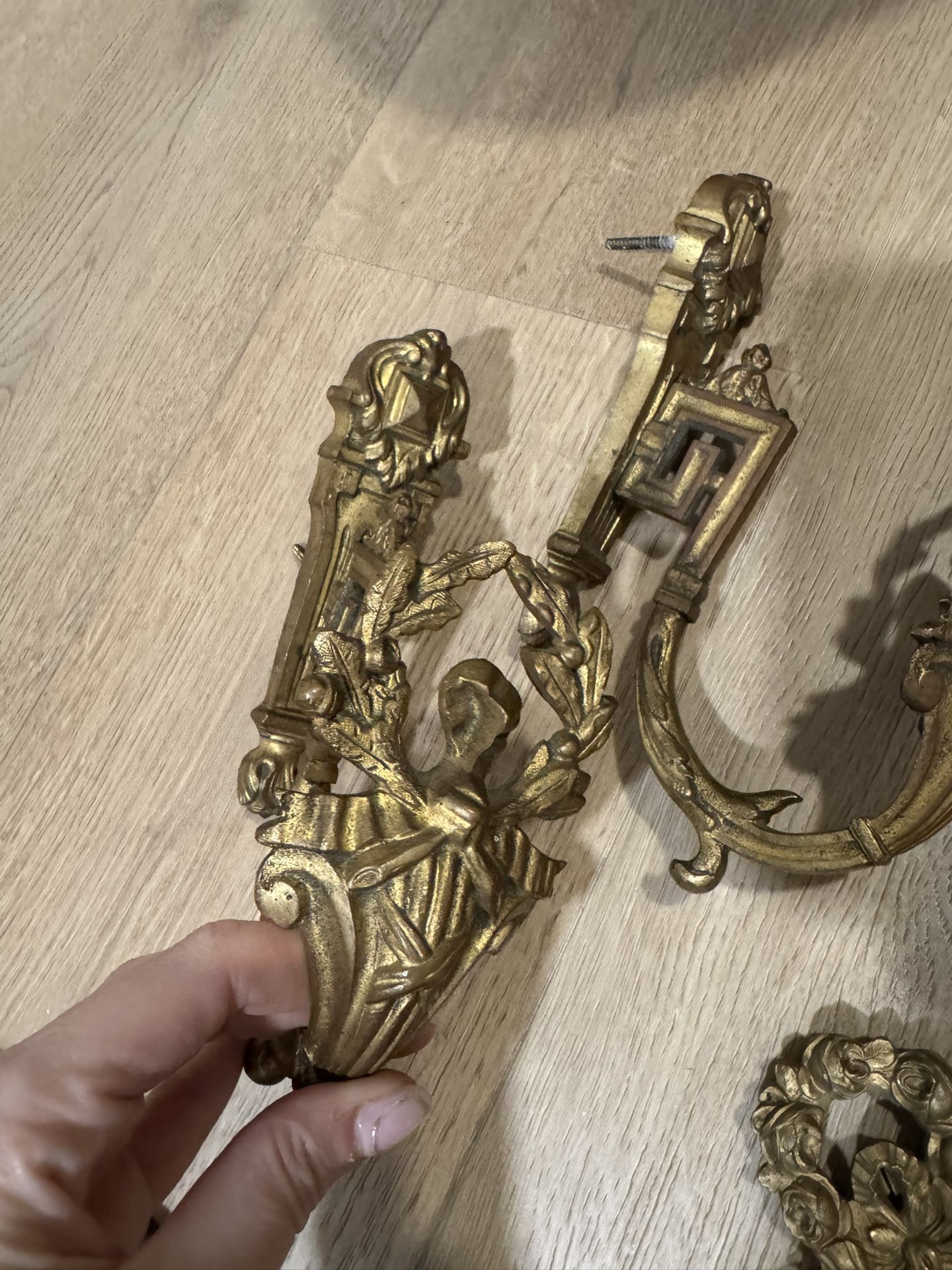 Antique Pair Of French Bronze Curtain Tie Backs