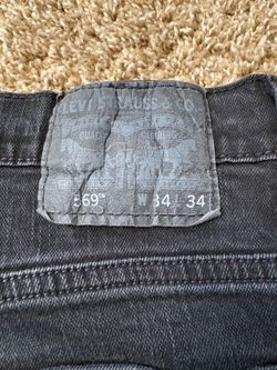 Levi's 569 Loose Straight Fit Denim Jeans Mens Size 34x34 Black