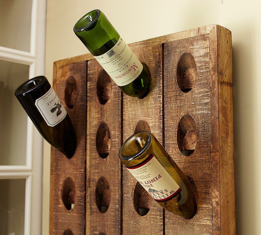 Pottery Barn Wine Bottle Riddling Wall Rack