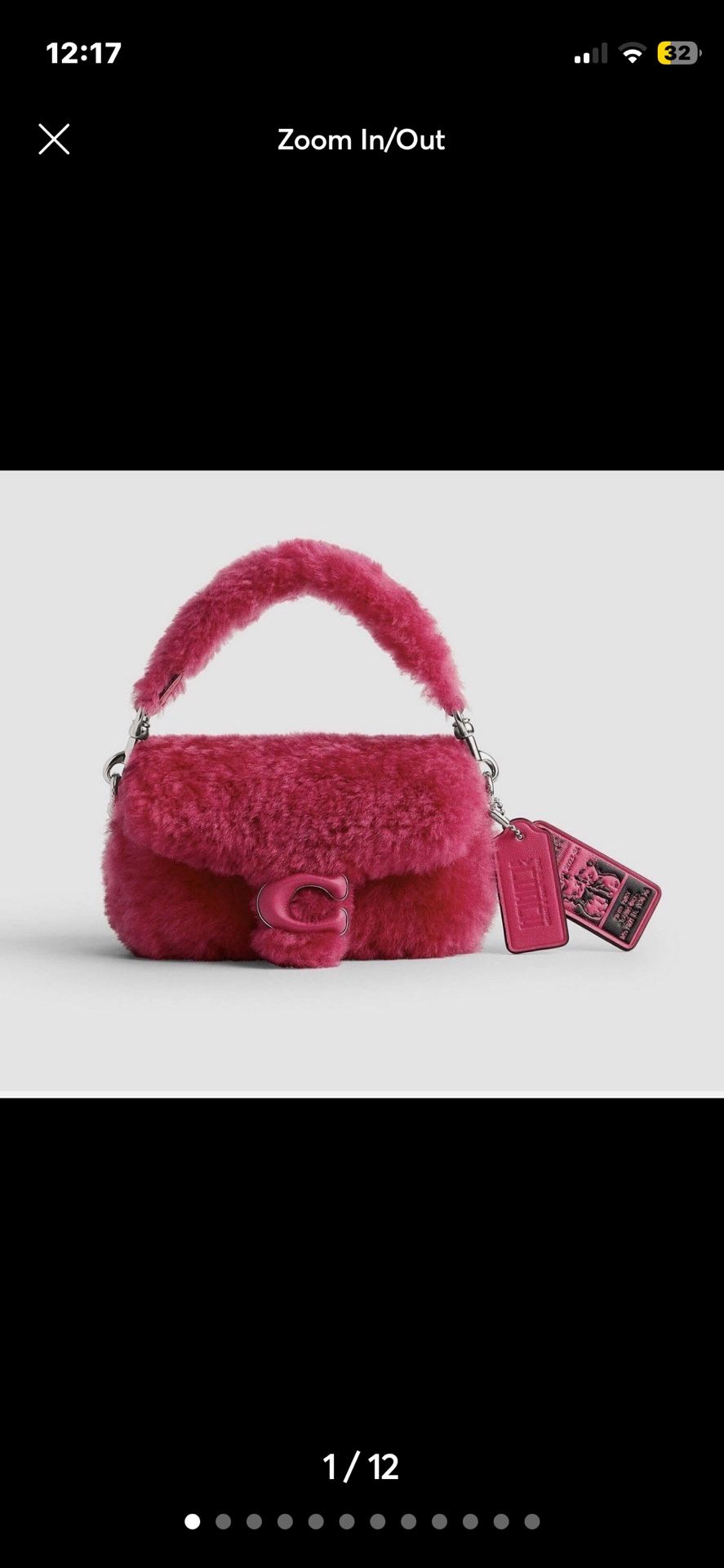Coach Bag The Lil Nas X Drop Tabby 12 In Shearling And Leather Shoulder/Crossbod