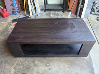 Dark Brown Coffee Table with Lower Shelf