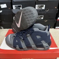 Nike Air More Uptempo 96 Cool Grey Midnight Navy 415082-009 Size 7Y/8.5 Womens Brand New 