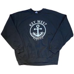 Key West Florida Crewneck sweatshirt pullover Lightweight adult L Large Black