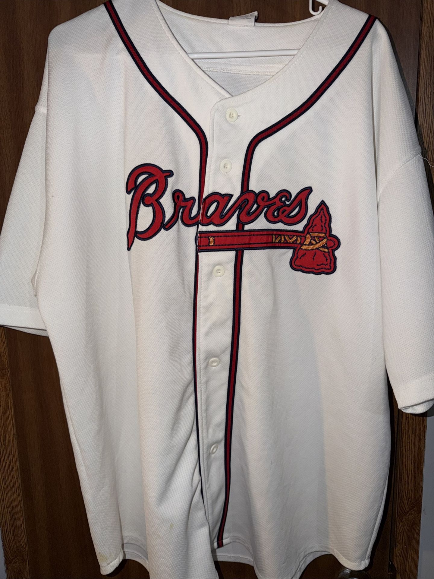 Vintage Mens Russell Athletic Atlanta Braves Authentic Jersey Size Xl White