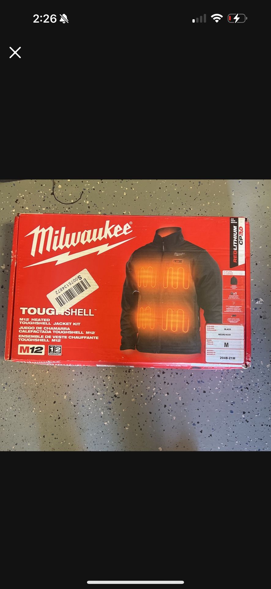 Milwaukee Jacket With Heater Size Small