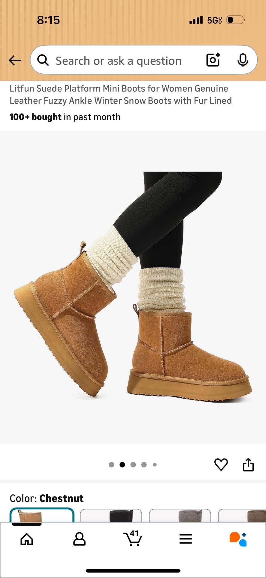 New Fur Winter Boots -Chestnut