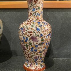 Colorful Asian Jar Hand painted 
