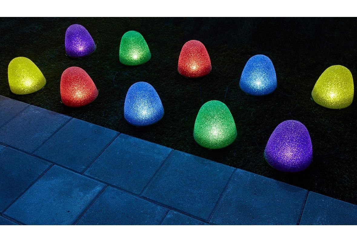 New Kringle Bros Store 4.5 * Set of 10-8" Tall Sugar Coated LED Gumdrop Christmas Pathway Lights - Electric