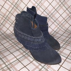 Naughty Monkey Fringe Leather Booties Size 7 