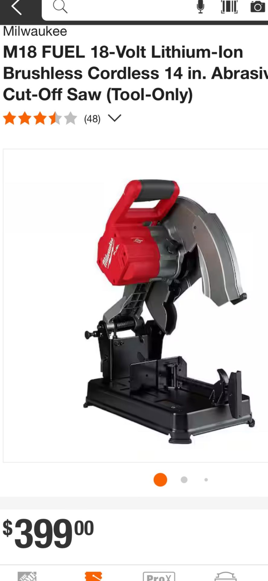 Milwaukee 14” abrasive chop saw 2990-20