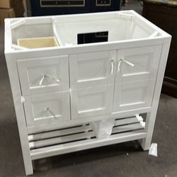 35.5”W Solid Wood Bathroom Vanity