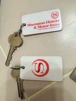 Vintage Sheraton Hotels Key Tags & Keys Lot With Celebrity Cruises Keychain Collectible Accessories