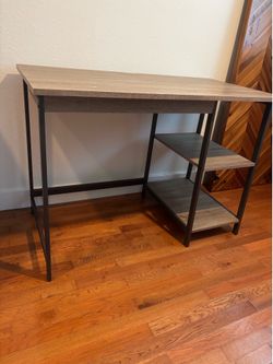 Grey/Brown Wood Textured Desk