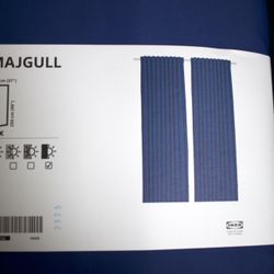 IKEA MAJGULL Blackout Curtains - Blue - 3 Pairs