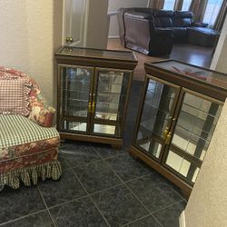 2 Italian Curio Cabinets 