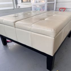 Leather Storage Ottoman