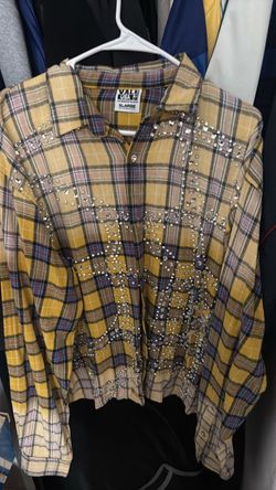 Vale Lives Rhinestone Web Flannel