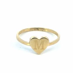 Woman’s Ladies 10k Yellow Gold Initial M in a Heart Ring Size 7 GP3134924