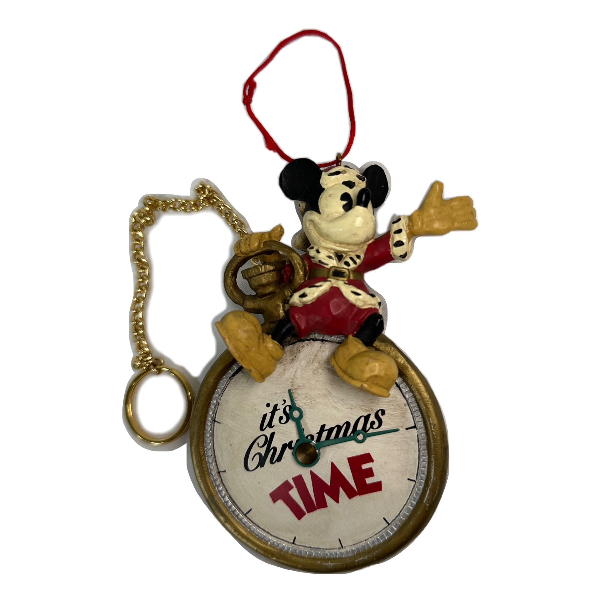 Disney Mickey Mouse Santa pocket watch it’s Christmas ornament