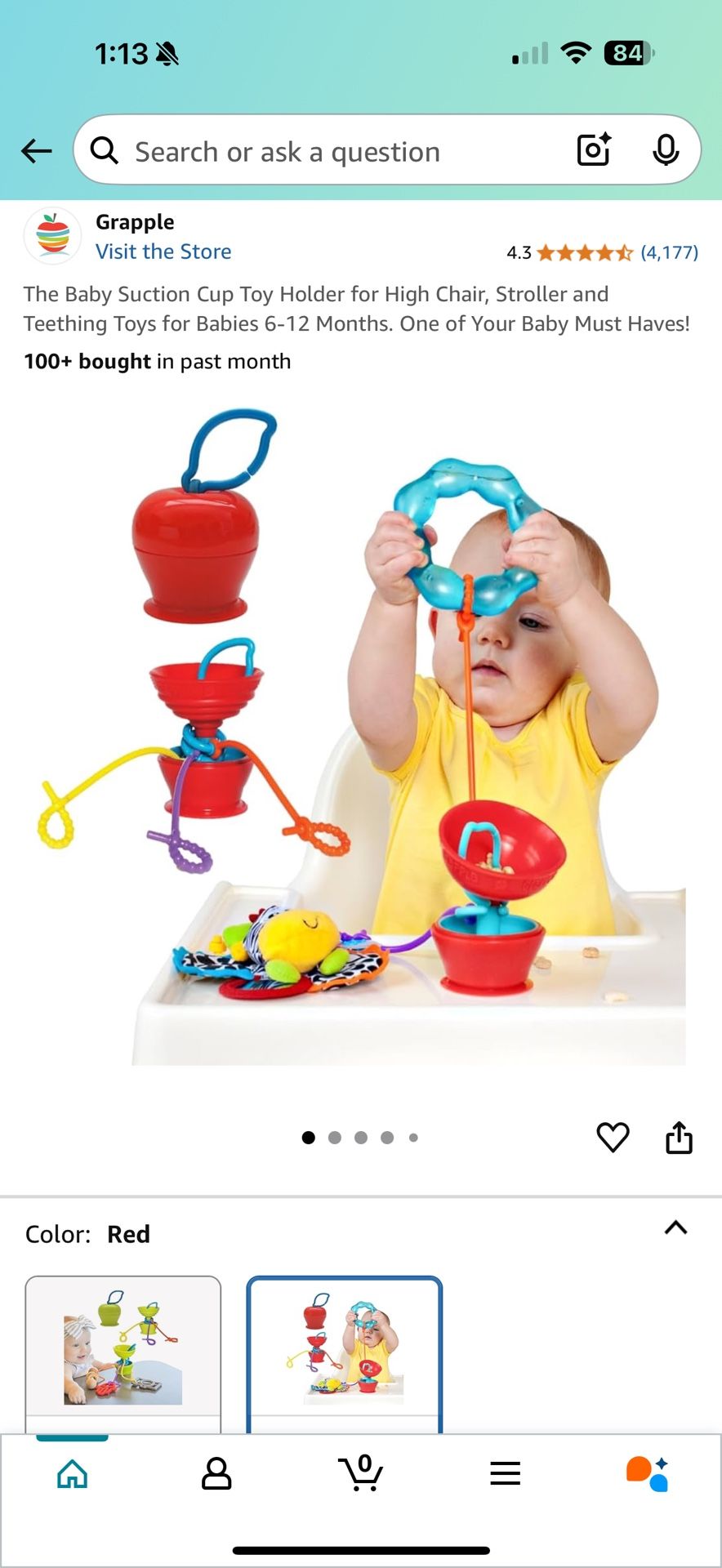 Baby Suction Cup Toy Holder/Grapple