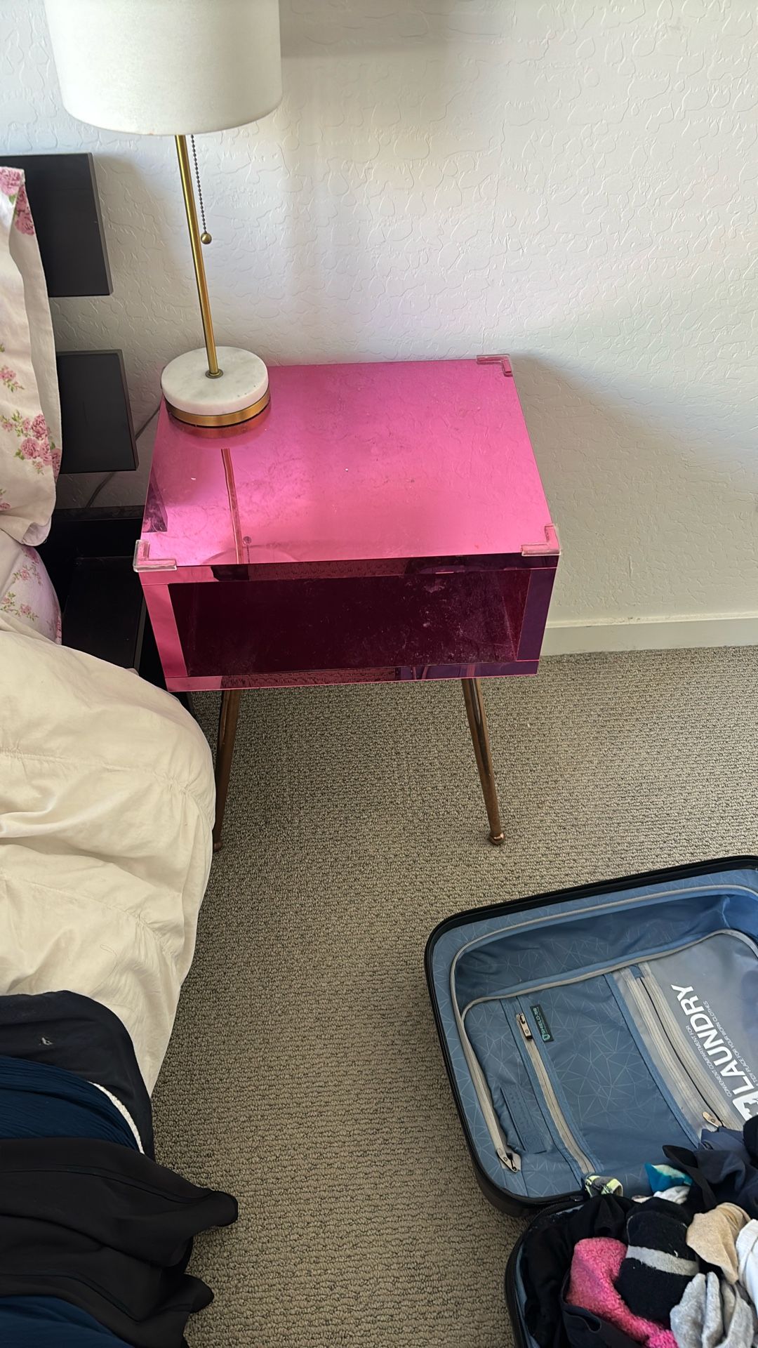 Pink Mirror Nightstand