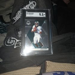 SGC 9.5 Mint+ 2020 Panini Mosaic Jalen Hurts Philadelphia Eagles Rookie Card 