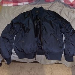 Navy Blue Bomber Jacket