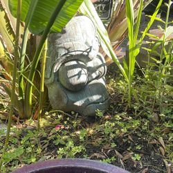 Large Garden Yard Art Wood Carved Face 
