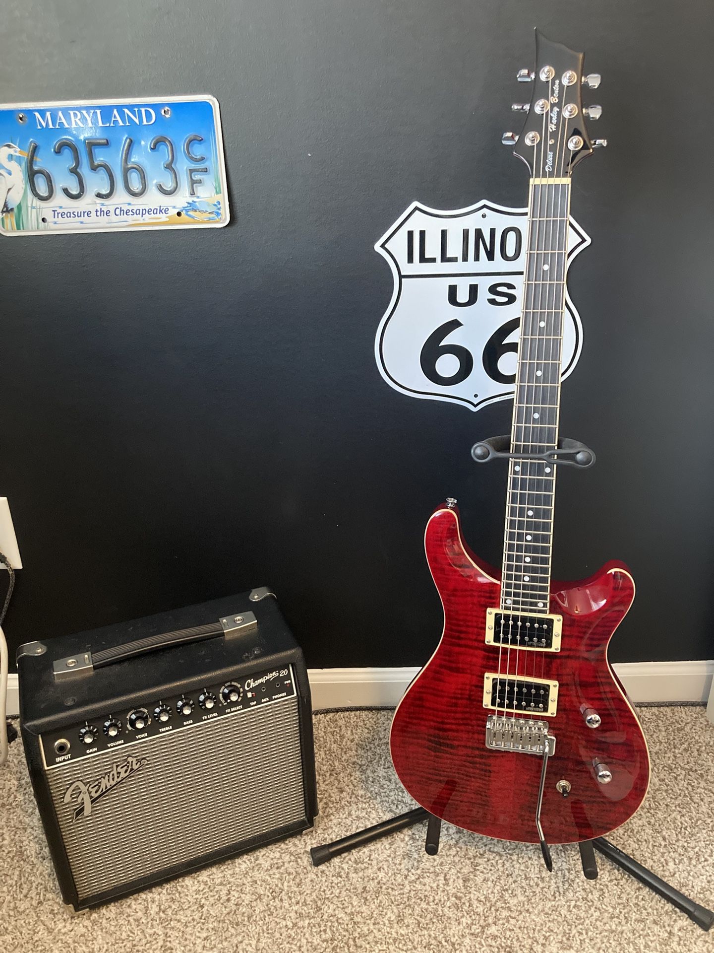 Harley Benton Deluxe Guitar And Fender Amp!!