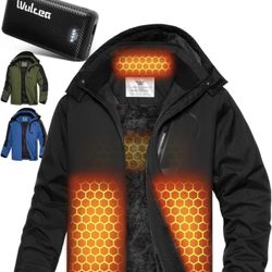Wulcea Graphene Heated Jacket for Men Fur Lined with 7.4V 16000mAh Battery Pack