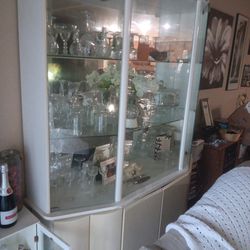 China Cabinet White Glass Is Heavy It's Also For Sale It Must Go As Soon As Possible Ask Him Price