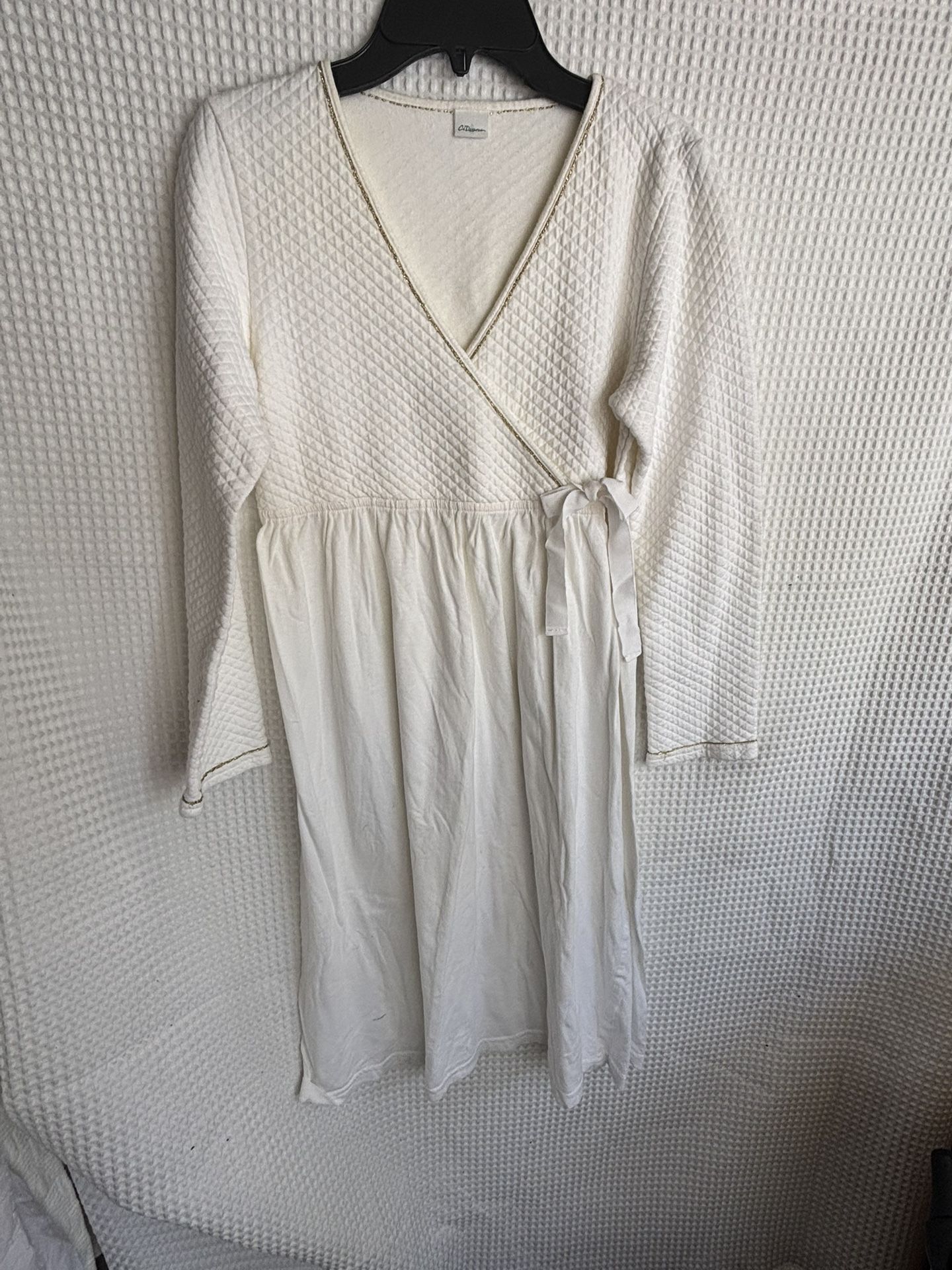 Ci Dessous Pajama Dress Size XXS ivory color gold three side tie