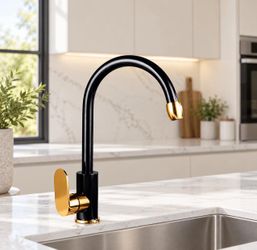 Kitchen Black/Silver Sink Faucet for Bar Farmhouse.