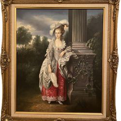 Antique Gold Gilt Framed Signed Painting The Honorable Mrs. Graham Gainsborough