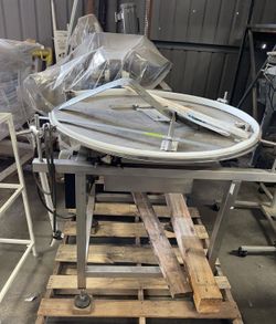 USED Accumulation / Rotary Feeding Tables – Industrial Stainless Steel – Production Line Ready