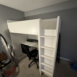 Loft Bed Frame with Desk
