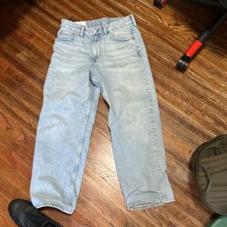 loose pants 30/30 light blue h&m
