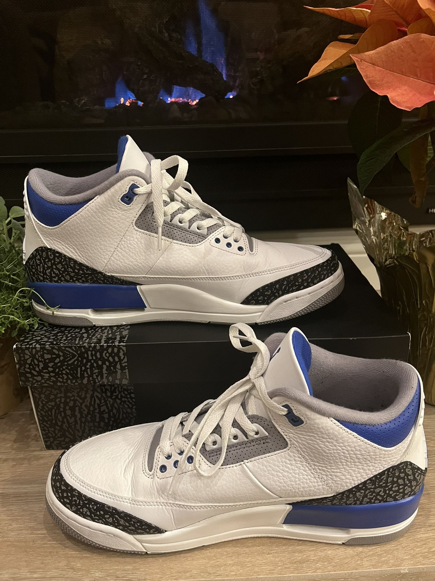 AIR JORDAN 3 RETRO WHITE/RACER BLUE-BLACK BLANC/NOIR/BLEU COUREUR