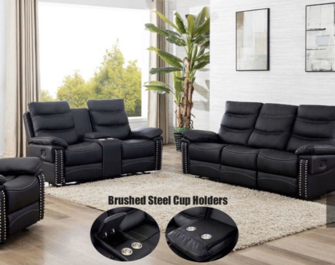 Brand New recliner set (Sofa + Love Seat + Recliner) ONLY $54 DOWN