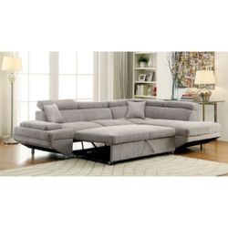 Gray Sectional Sofa With Pullout 