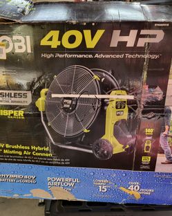Ryobi 40v BRUSHLESS HYBRID 18"  MISTING AIR CANNON
