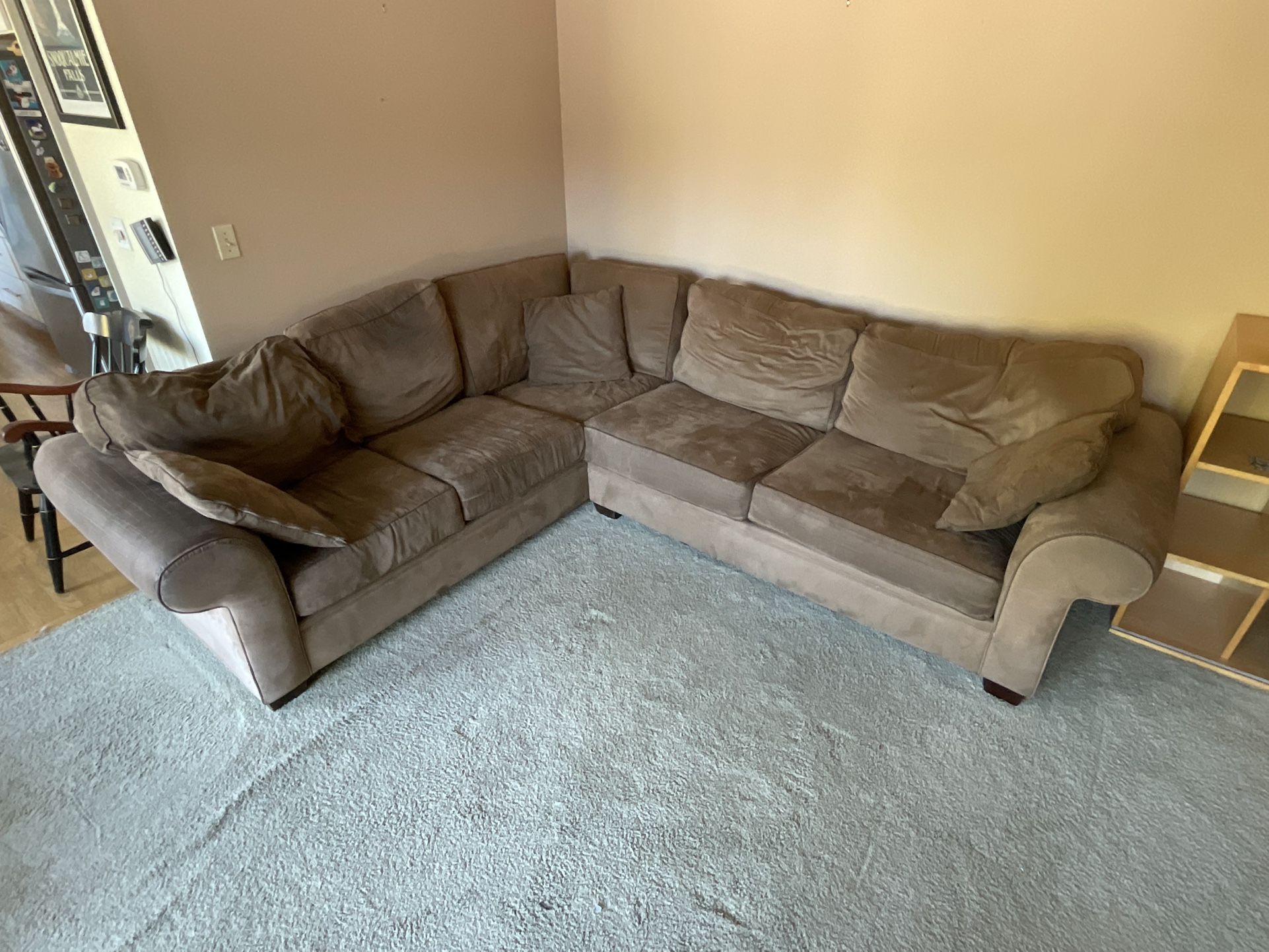 FREE Macys Sectional Suede Sofa Couch