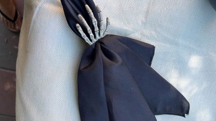 Halloween, black silk table napkins