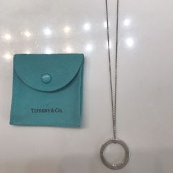 Tiffany & Co Silver Necklace and Circle Charm