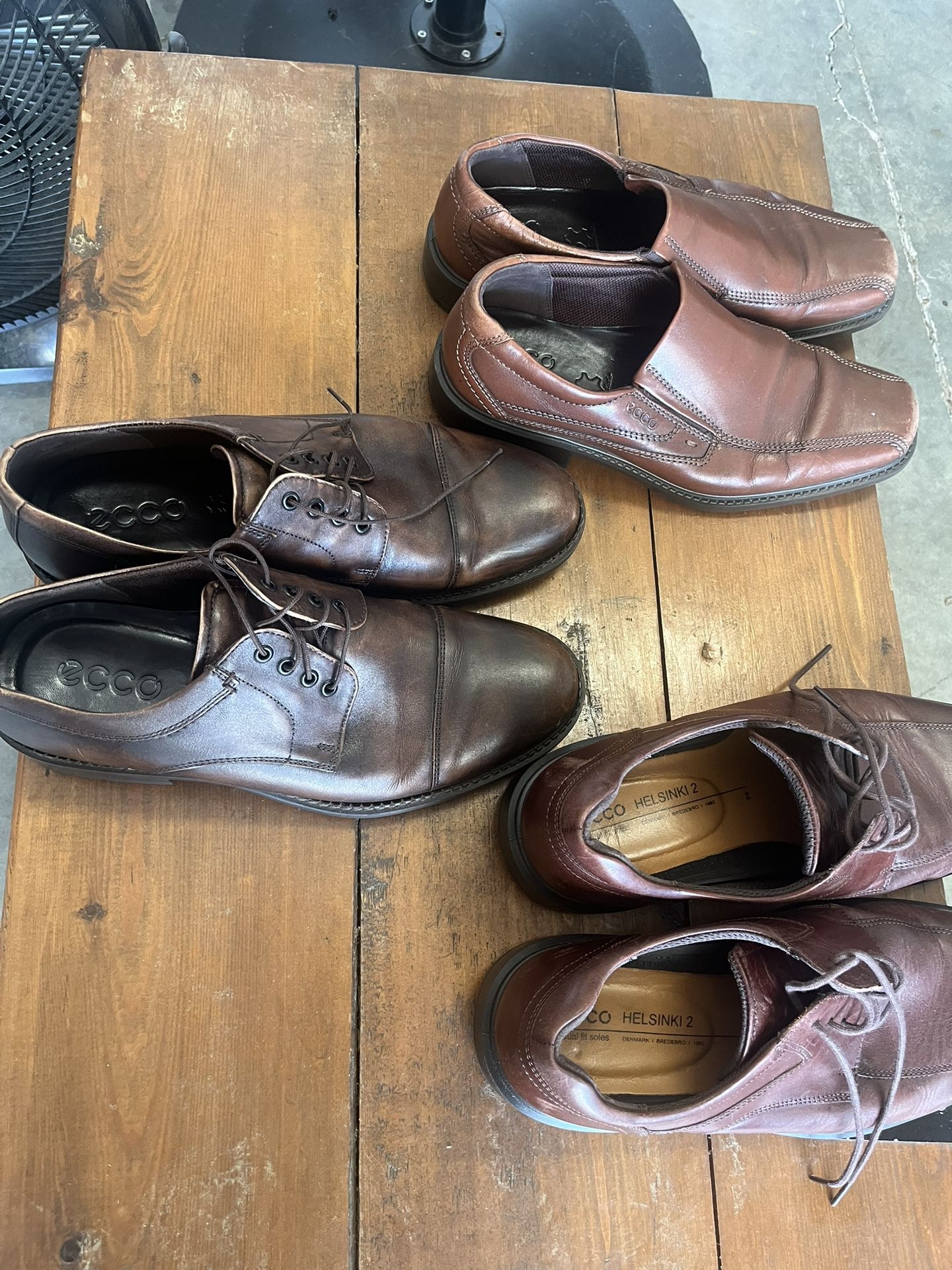 Brown shoes excellent And Chest Freezer