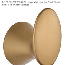 DELTA FAUCET 73835-CZ Lahara Wall Mounted Single Towel Hook in Champagne Bronze