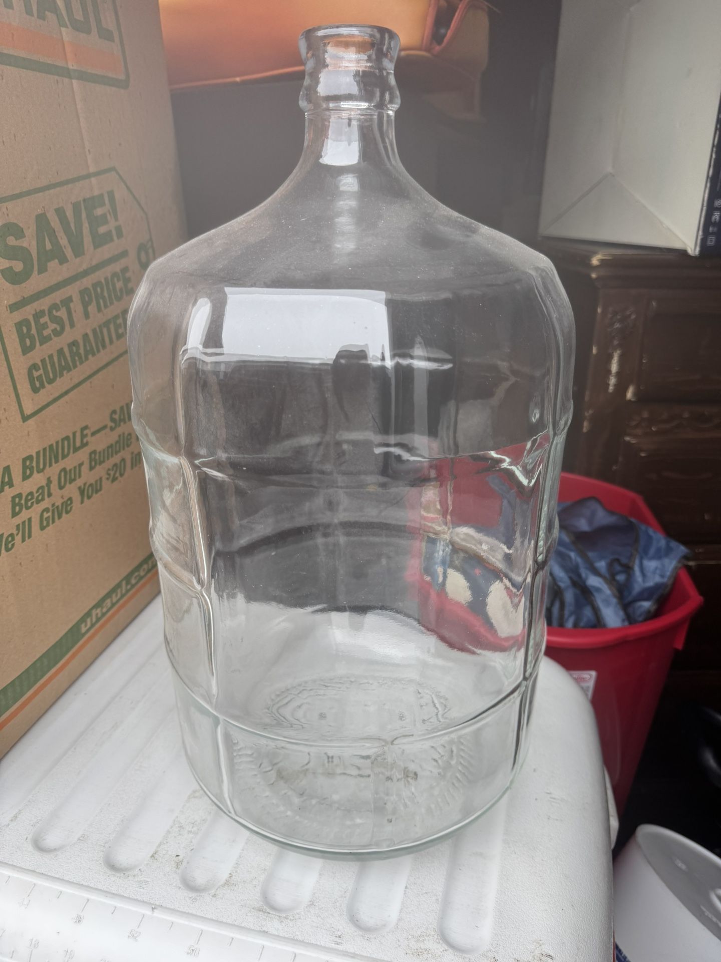 Vtg 5 Gallon Thick Glass Jug Carboy Fermenter/Home Brew Bottle 20"